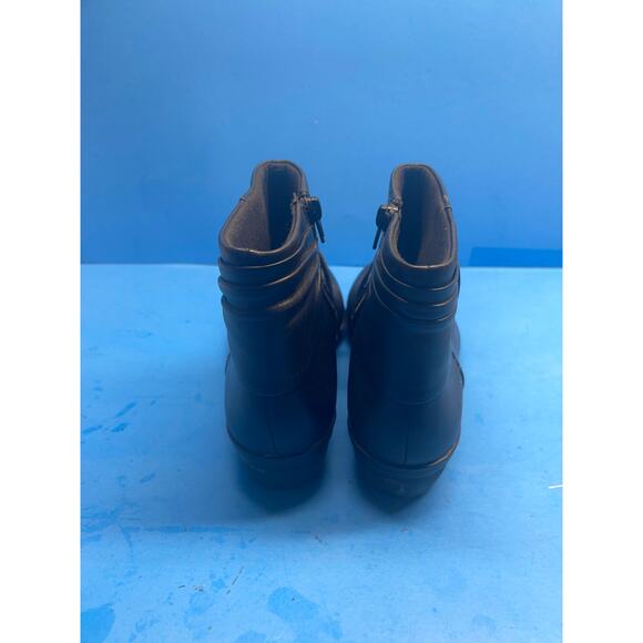 Clarks women's ankle boots black leather side zipper lace up comfort Size 7 37.5 - Picture 5 of 10